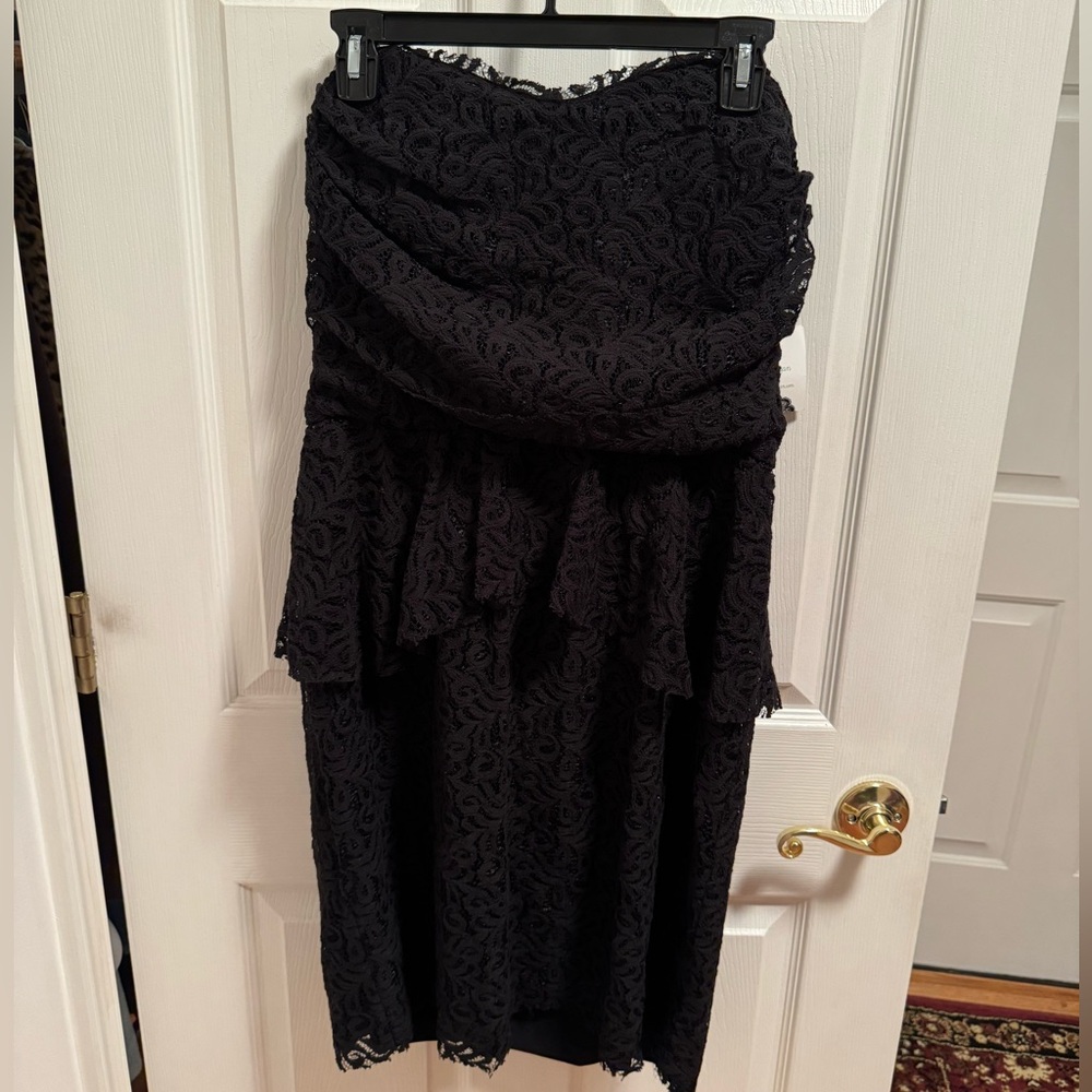 Donna Morgan‎ nwt Black Lace Mini Bodycon Strapless Dress